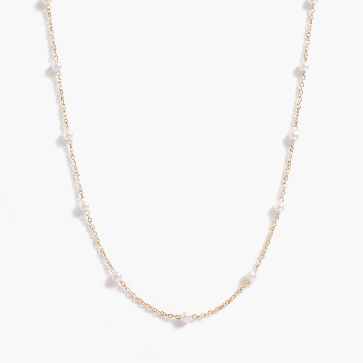 Pearl Beaded Necklace - Gold