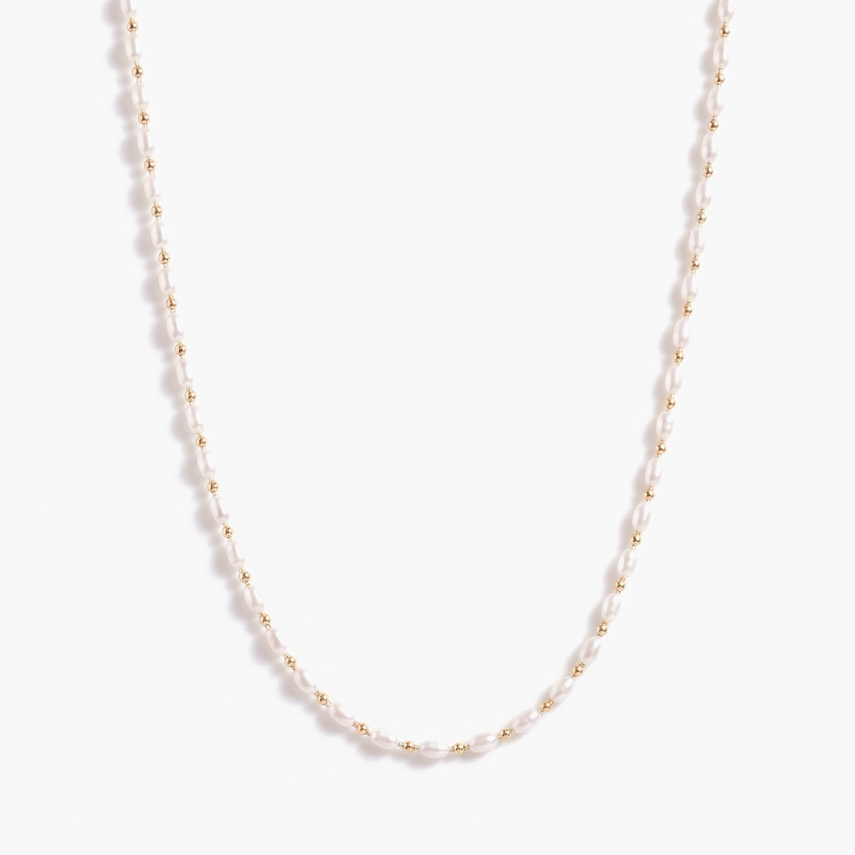 Rice Pearl Necklace - Gold