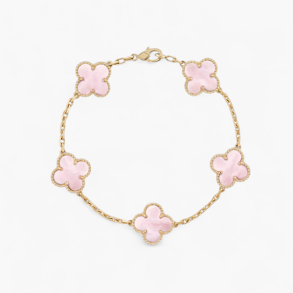 Pink Clover Charm Bracelet