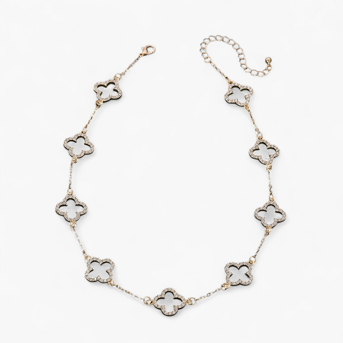 Four Leaf Clover Charm Necklace - Gold