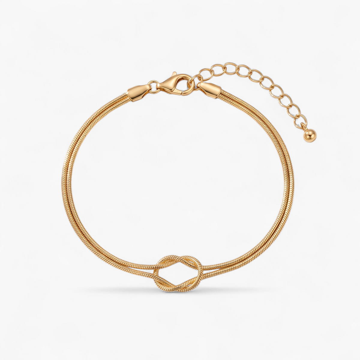 Gold Knot Snake Chain Bracelet - Gold