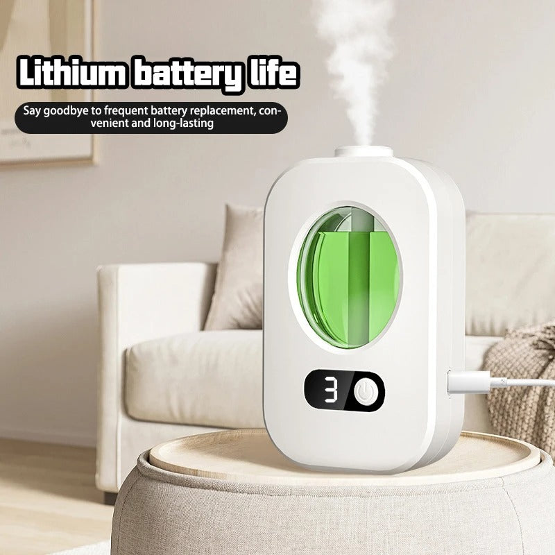 Automatic Aroma Diffuser, 645 sq ft, USB-C Rechargeable, Timer, 36dB Quiet