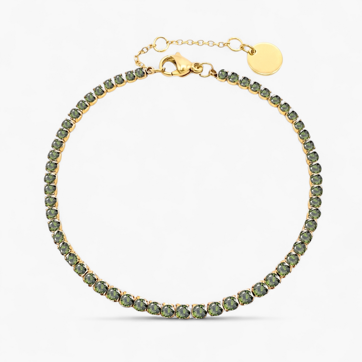 Gold Birthstone Tennis Bracelet - August