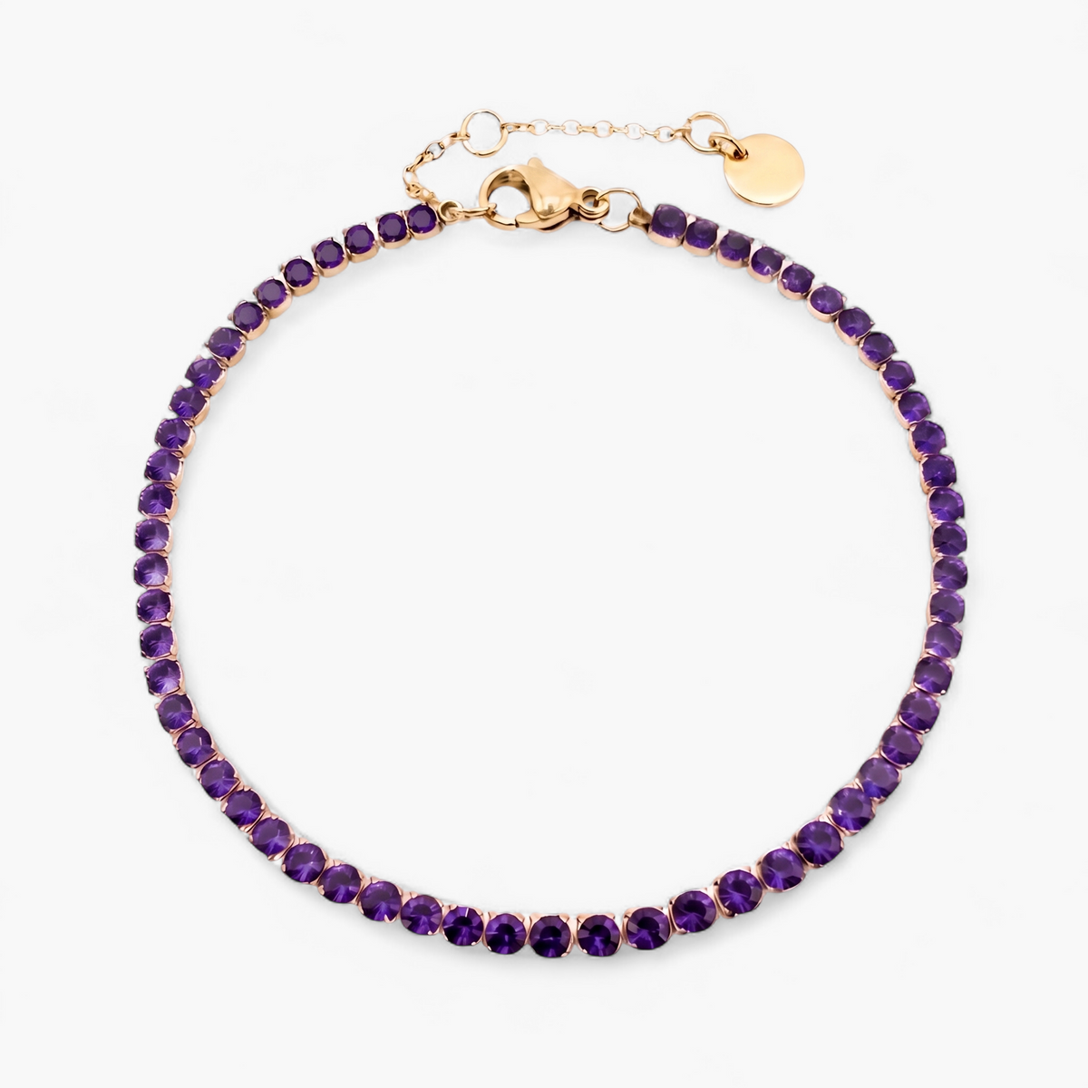 Gold Birthstone Tennis Bracelet - February