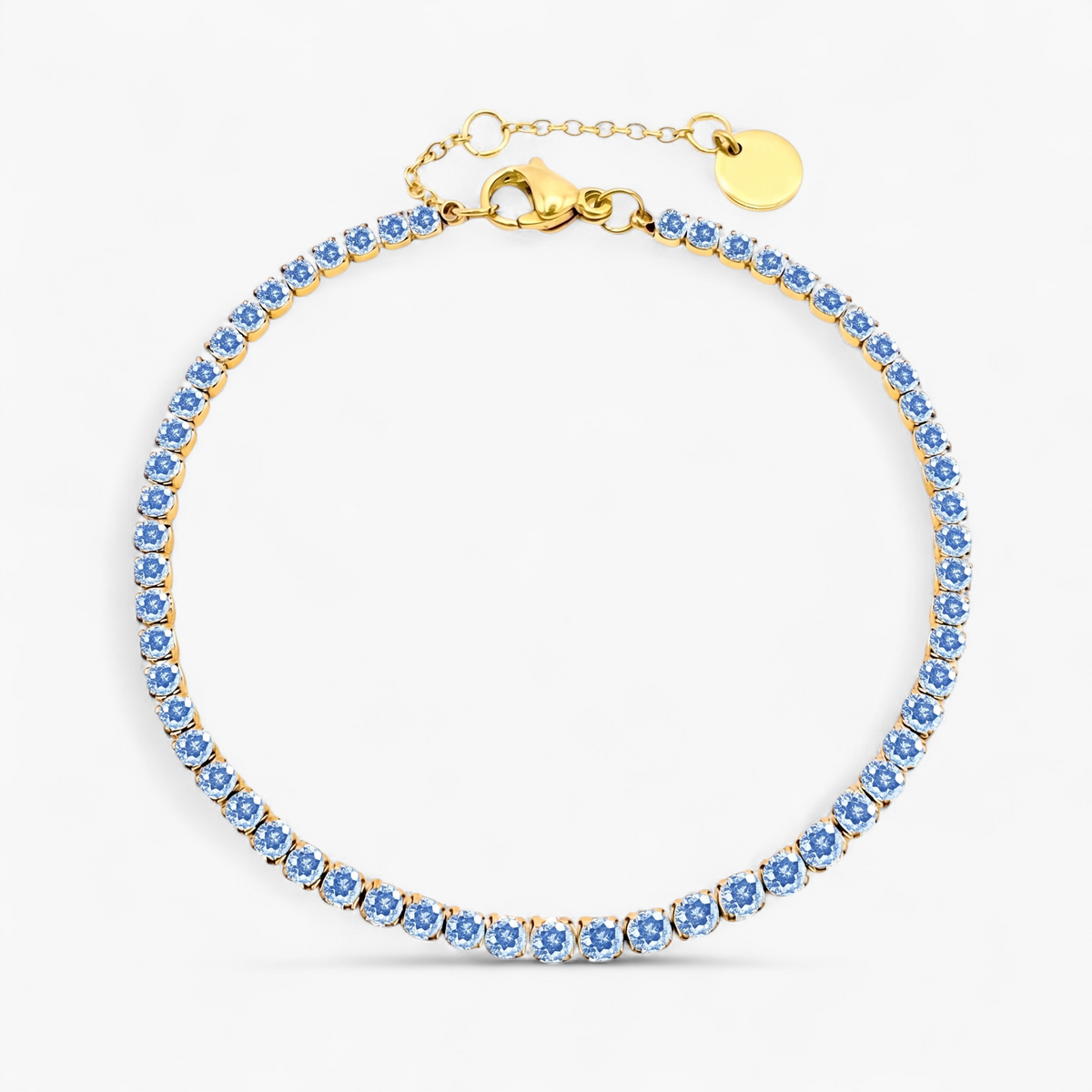 Gold Birthstone Tennis Bracelet - March