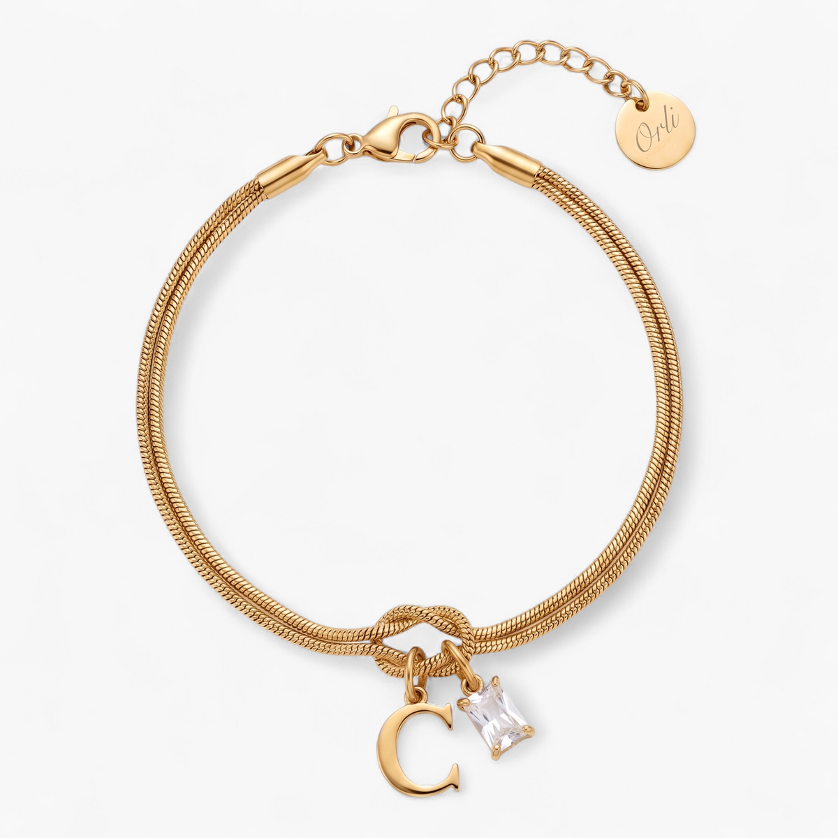 Gold Personalized Forever Knot Bracelet