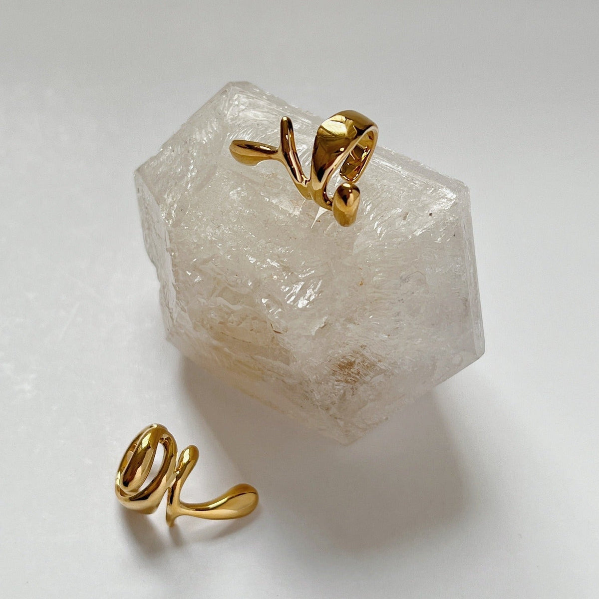 Sculptural Gold Abstract Ear Cuff