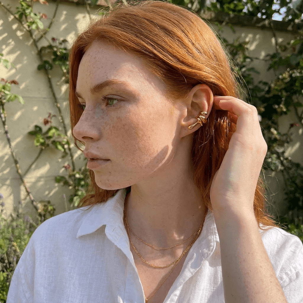 Sculptural Gold Abstract Ear Cuff