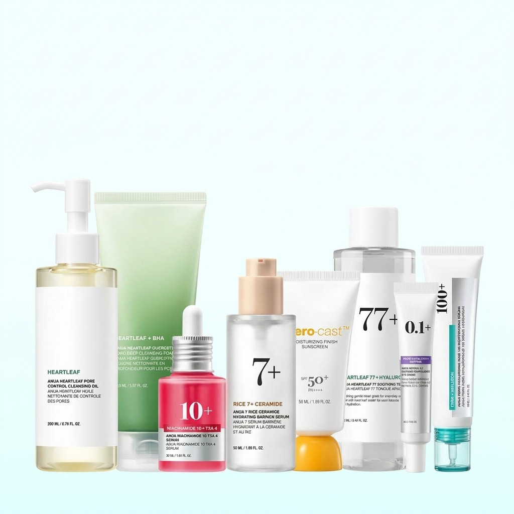 8-Step Korean Skincare Set for Glass Skin, Hydration & Brightening