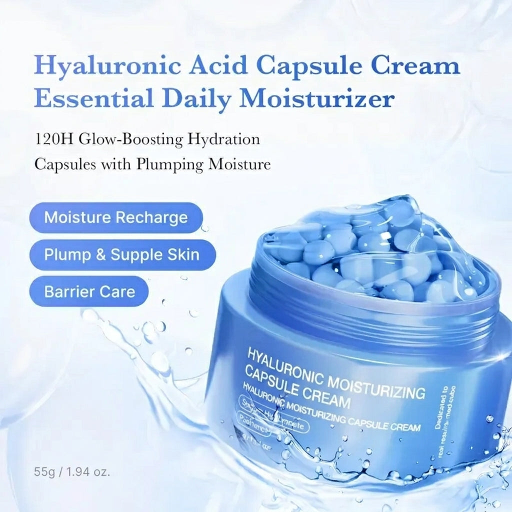 Hyaluronic Acid Capsule Cream with Ceramides for Hydration & Glass Skin