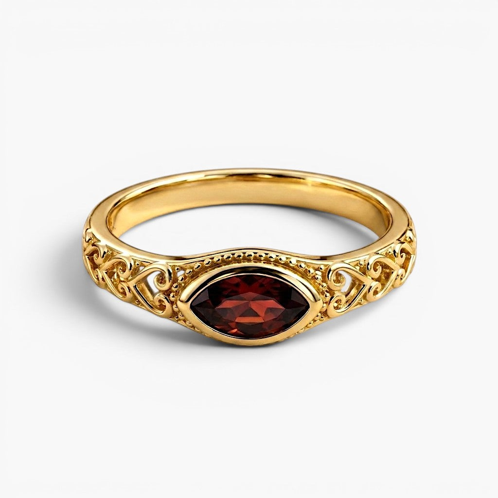 Vintage Ruby Marquise Ring