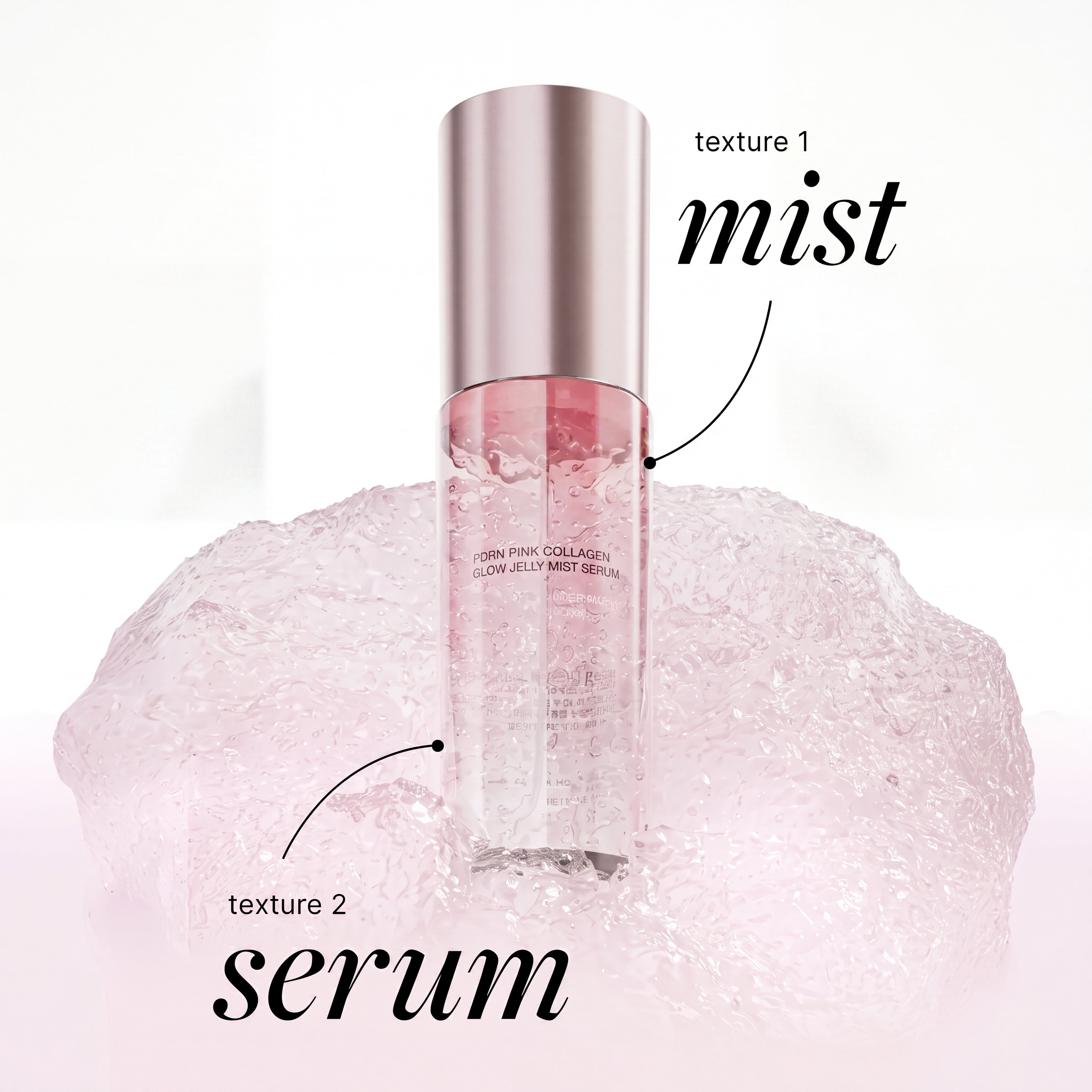 Pink & Gold PDRN Kojic Acid Jelly Mist Serum Duo for Hydration, Radiance & Brightening