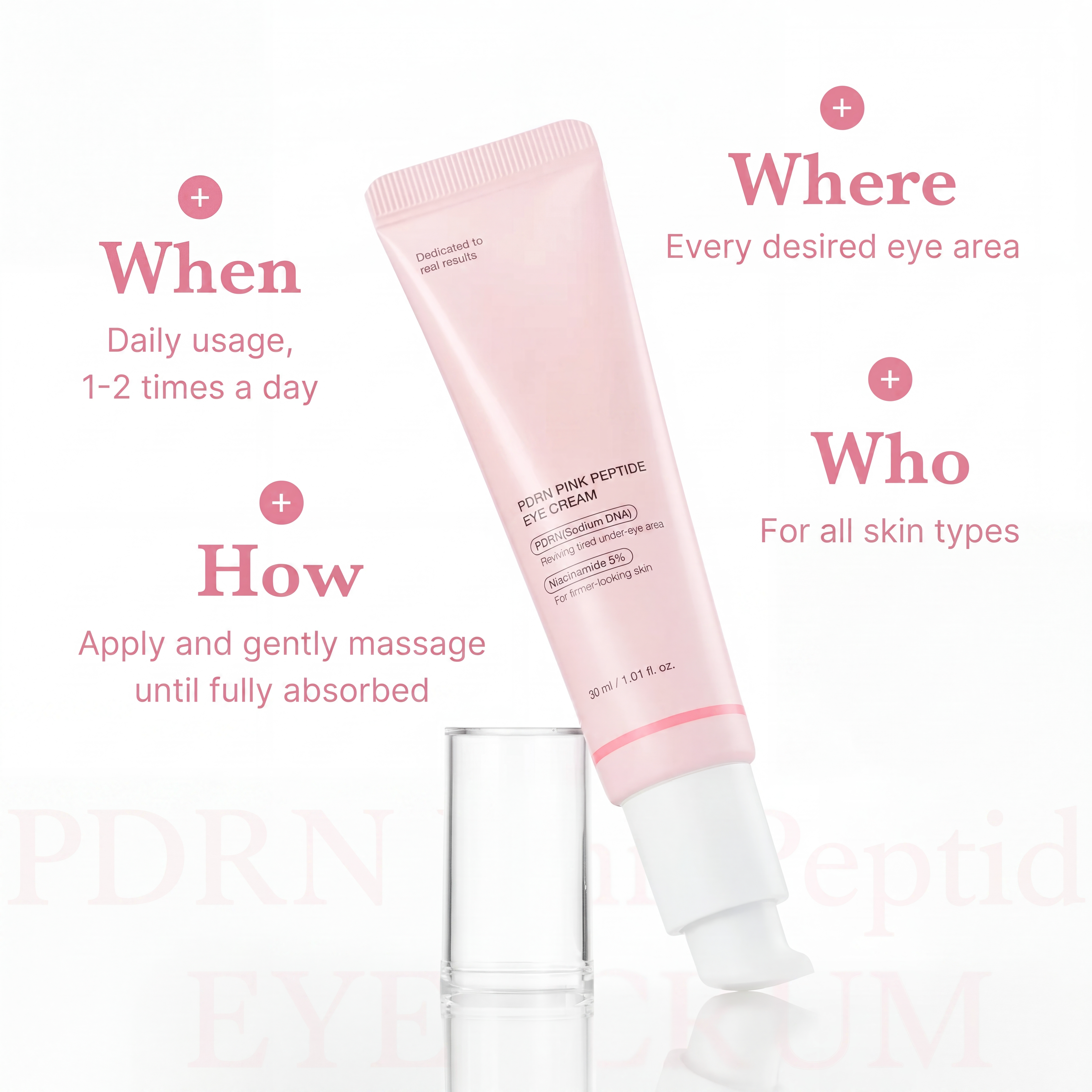 PDRN Pink Peptide Eye Serum for Dark Circles, Puffiness & Fine Lines