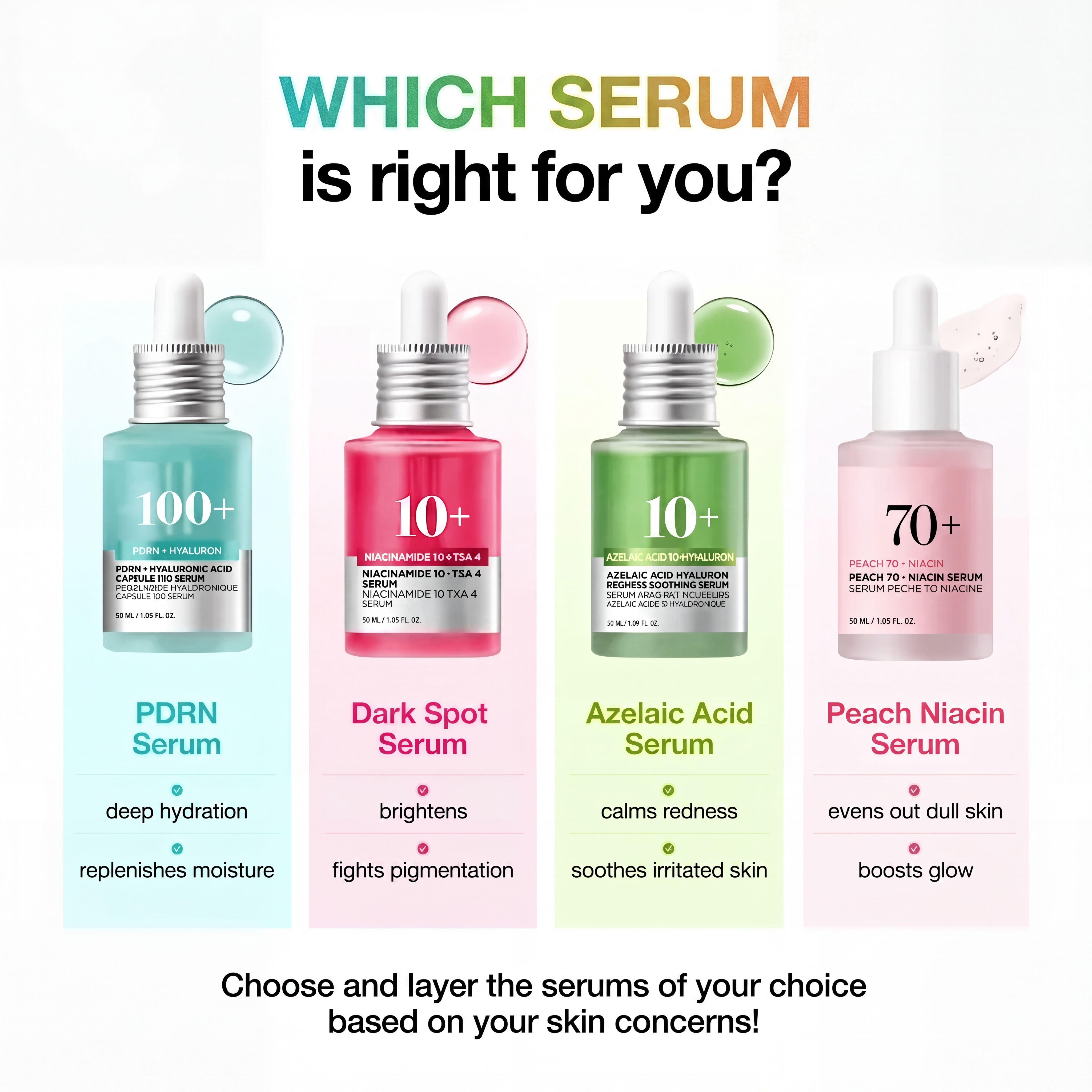 Mix & Match Serum Set for Hydration, Brightening & Anti-Aging