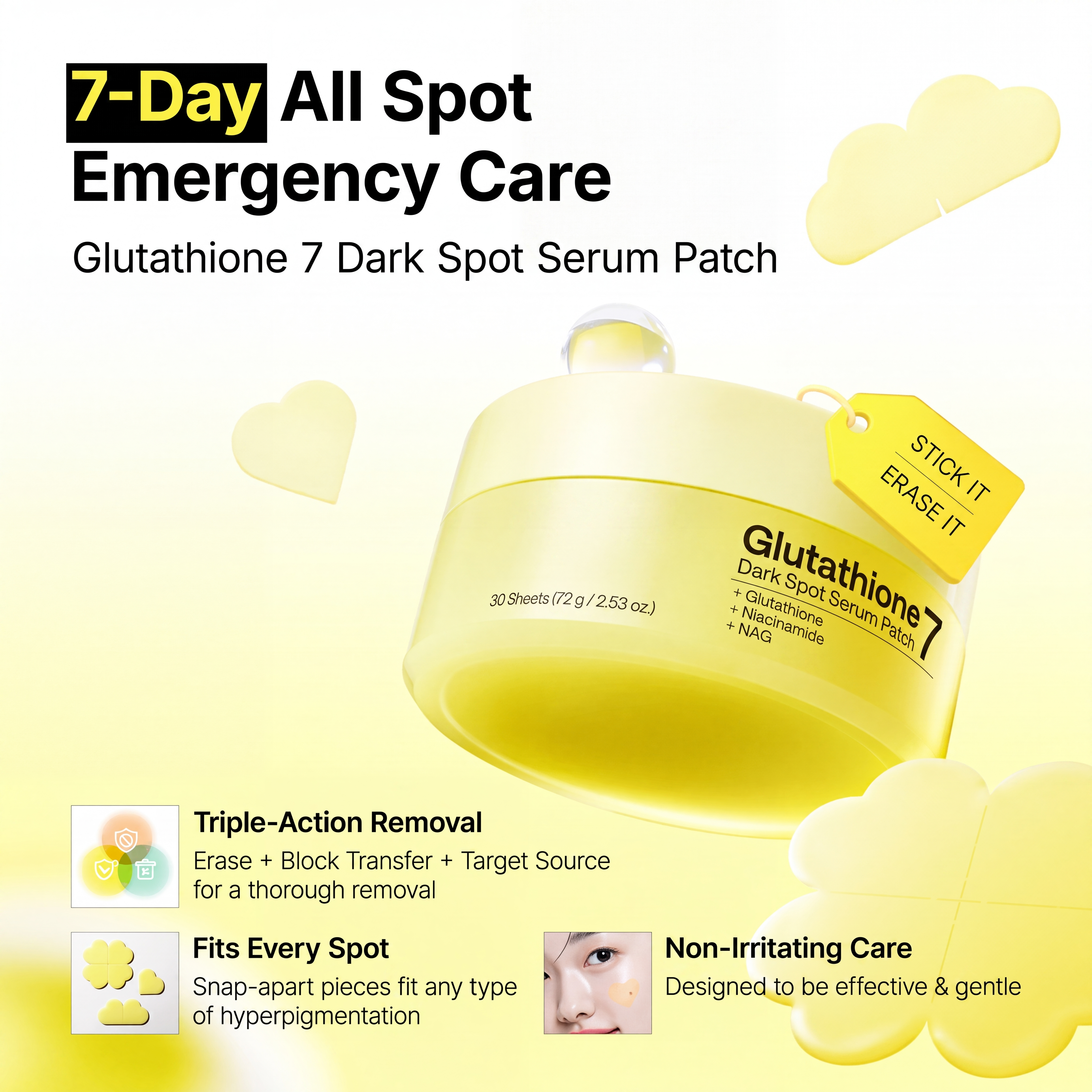Glutathione 7 Serum Patch for Dark Spots, Age Spots and Hyperpigmentation
