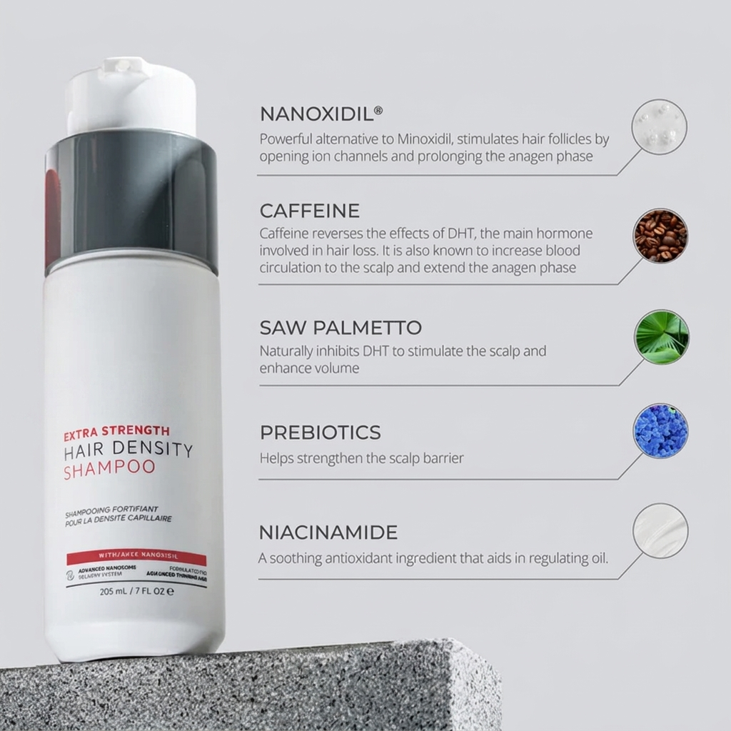 Extra Strength Hair DENSITY Shampoo for Thicker, Fuller-Looking Hair & Scalp Care