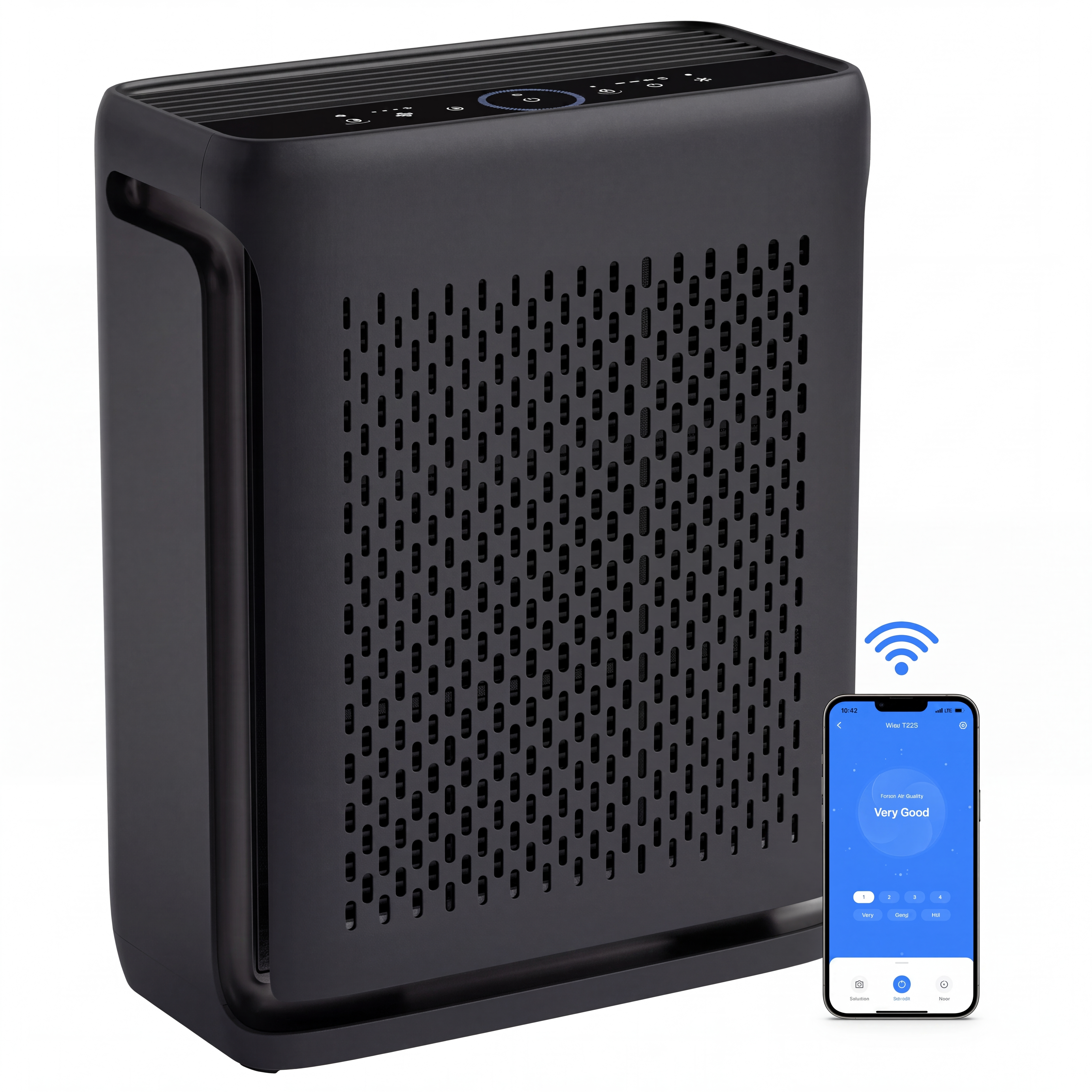 Smart Air Purifier for Home & Pets, WiFi, H13 HEPA, Auto Mode, 23dB Quiet
