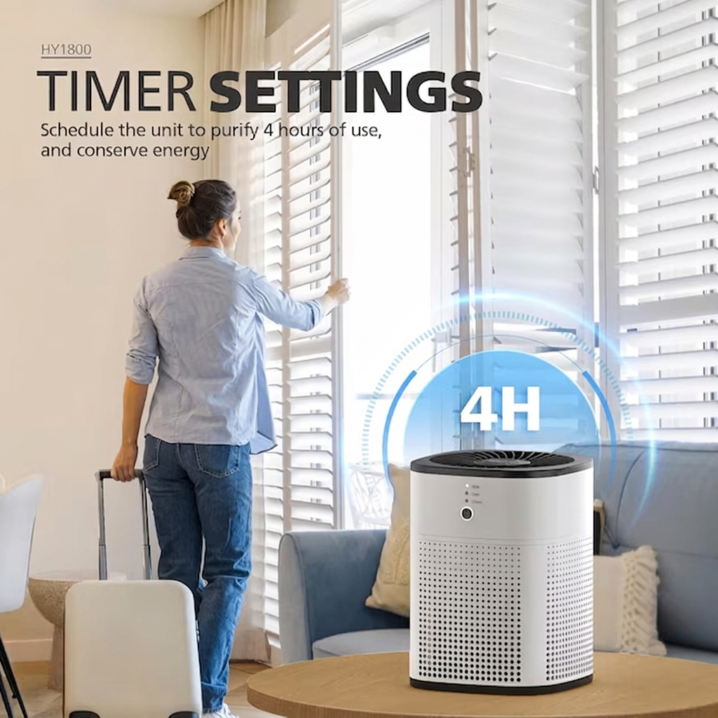 HEPA Air Purifier for Bedroom, 376 sq ft, Aromatherapy, Timer, 3 Speeds