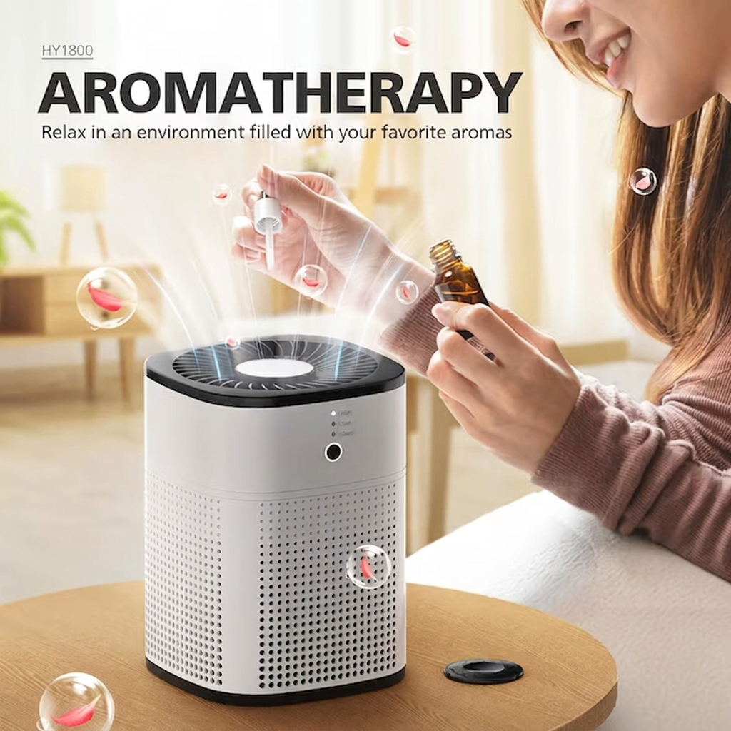 HEPA Air Purifier for Bedroom, 376 sq ft, Aromatherapy, Timer, 3 Speeds