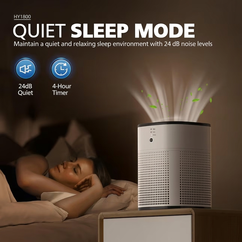 HEPA Air Purifier for Bedroom, 376 sq ft, Aromatherapy, Timer, 3 Speeds