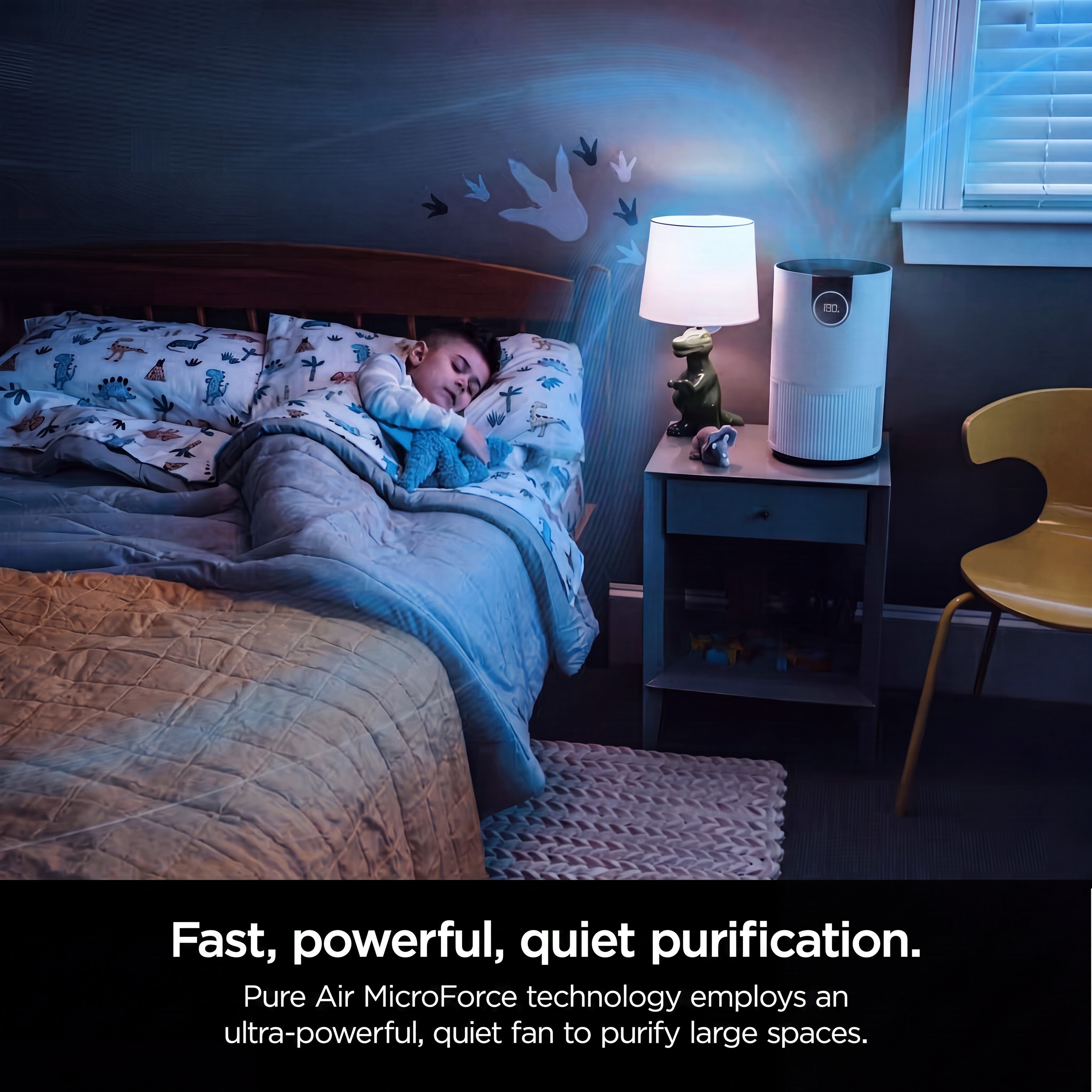 HEPA Air Purifier for Home 500 sq ft, Air Quality Display, Quiet, Dimmable