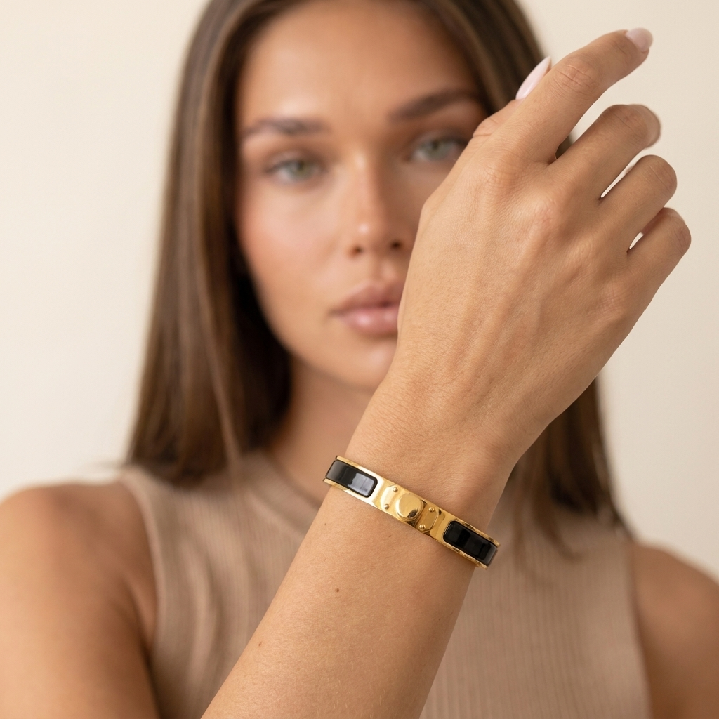 Black Agapi Bracelet - close-up