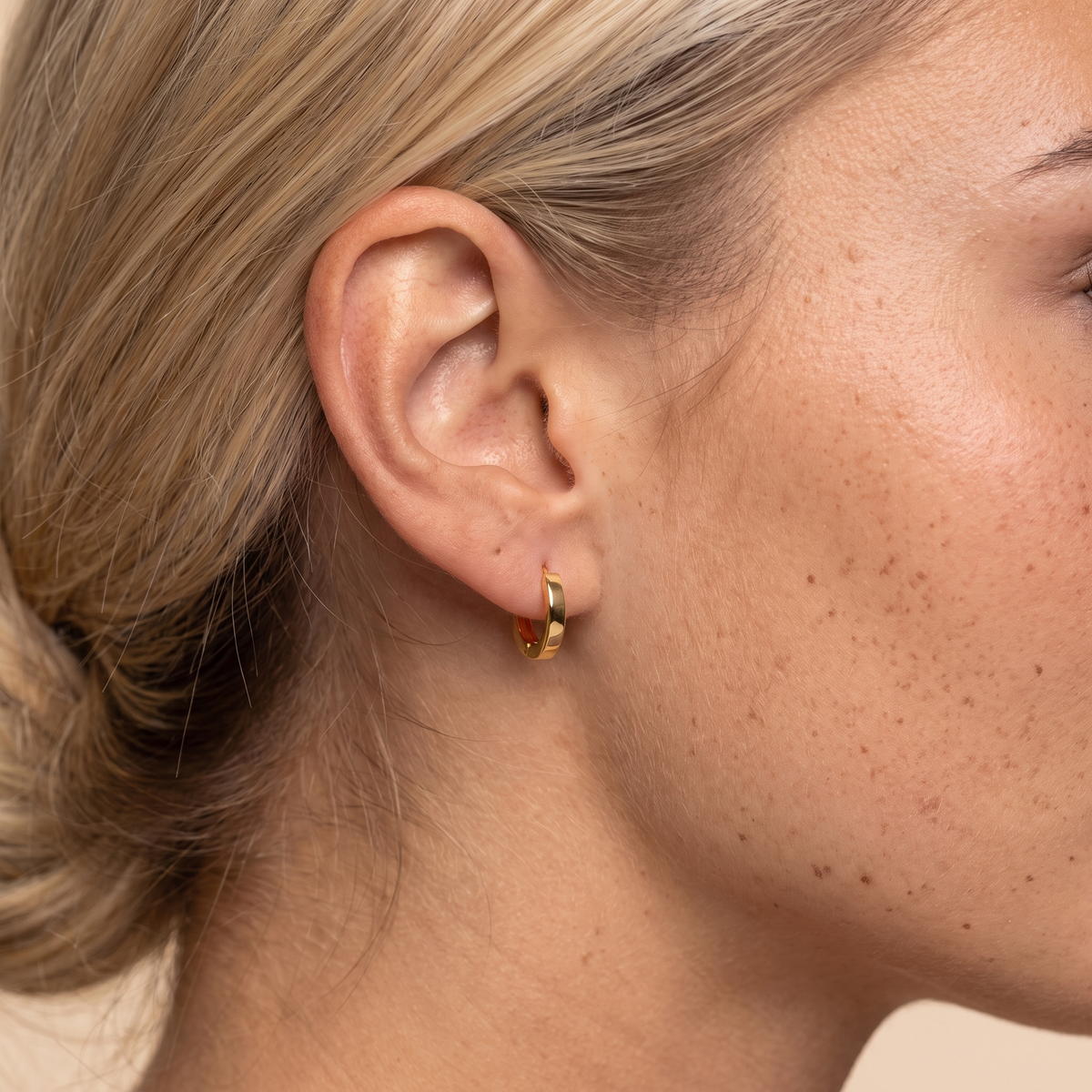 Mini Huggie Hoop Earrings - worn