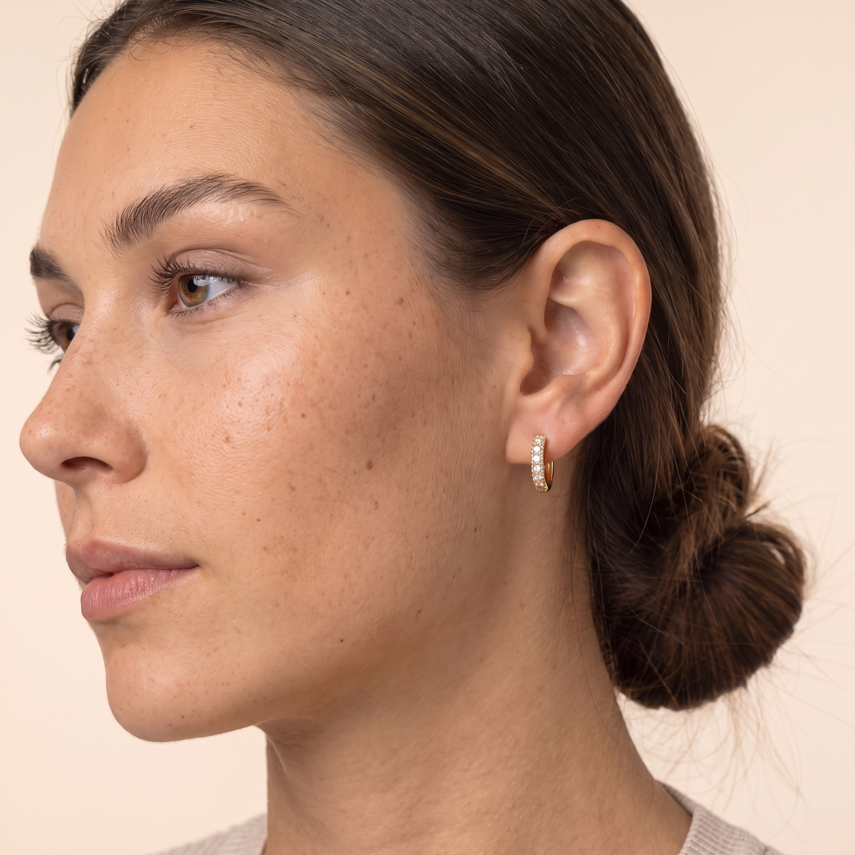 Gold Mini Cartilage Hoop Earrings - close-up
