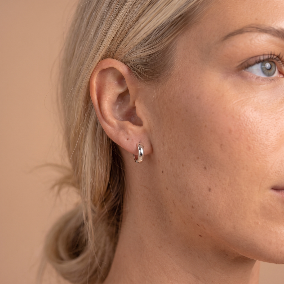 Mini Huggie Hoop Earrings - close-up
