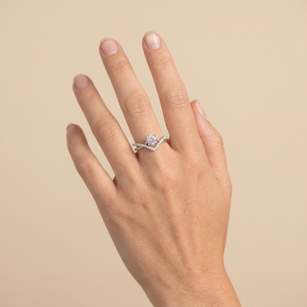 Princess Cut Cubic Zirconia Ring - Silver - close-up