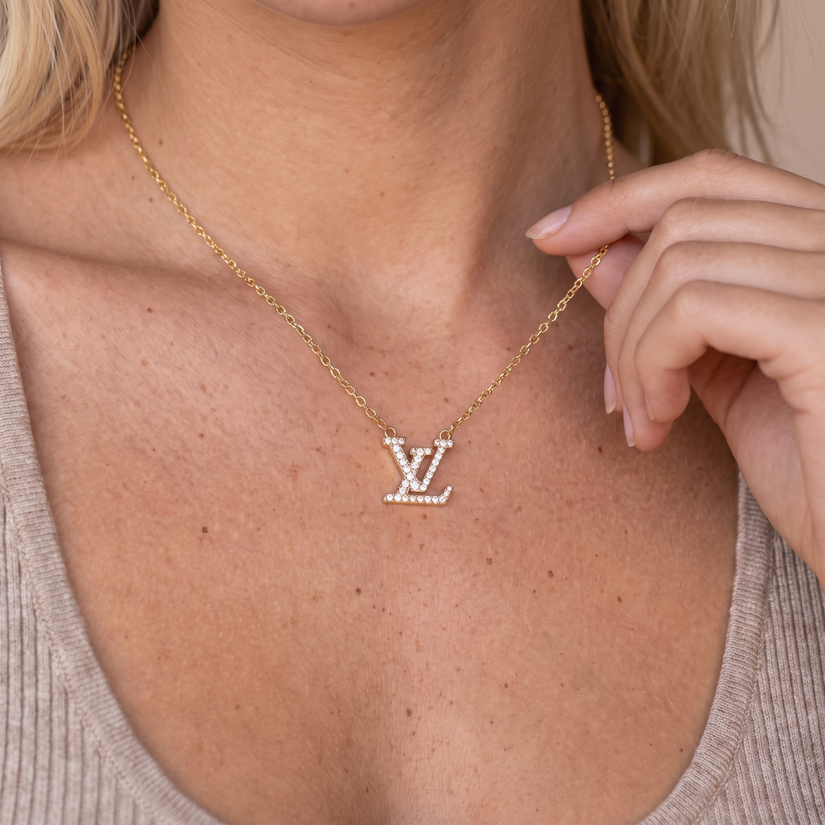 Maya Cubic Zirconia Gold Necklace