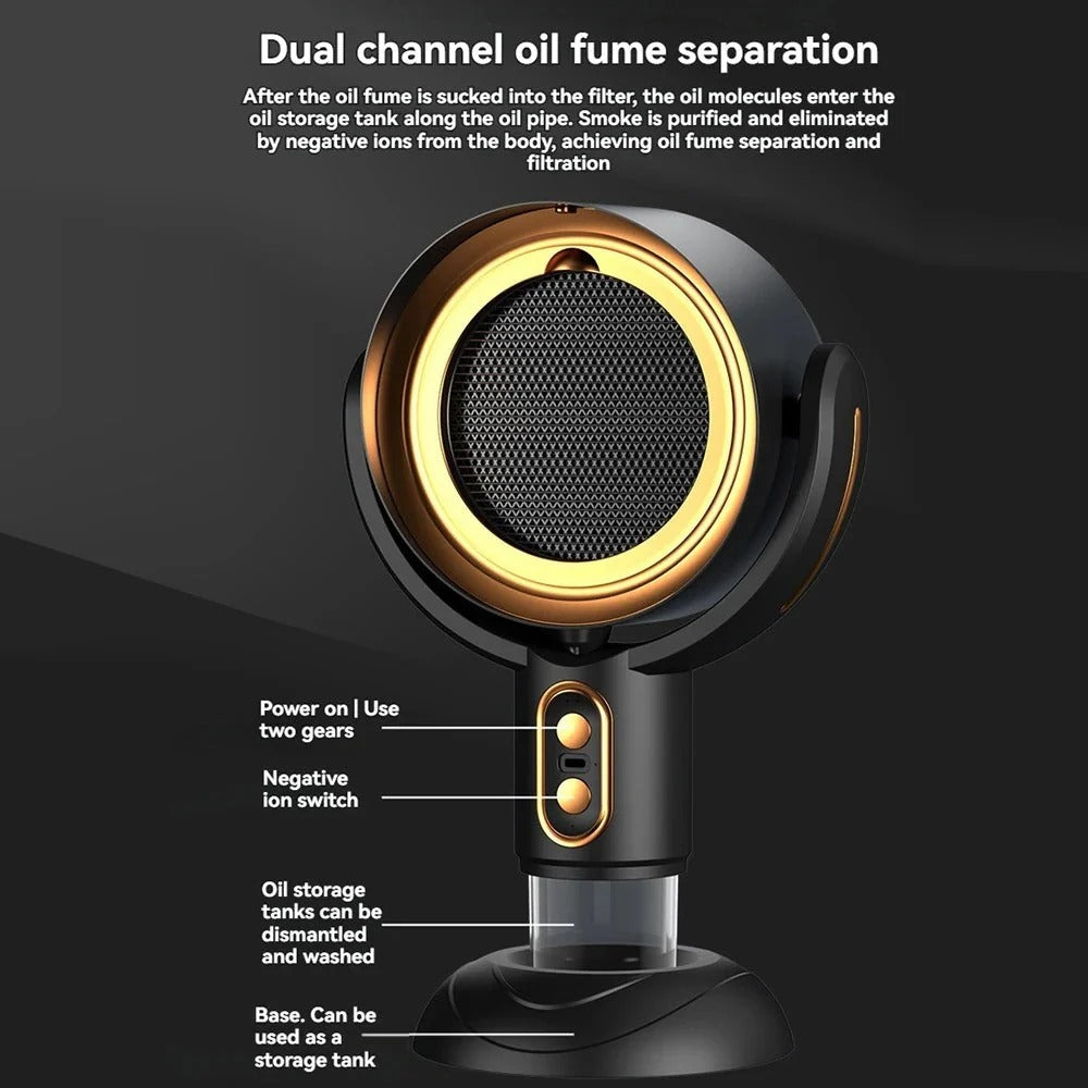 Portable Air Purifier Fan for Smoke & Odor, Ionizer, USB Rechargeable