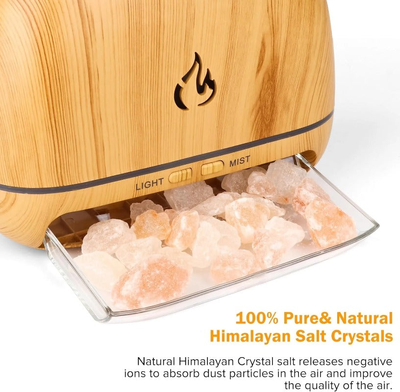 Salt Lamp Night Light, Warm Amber Glow, USB-C Powered, BPA-Free