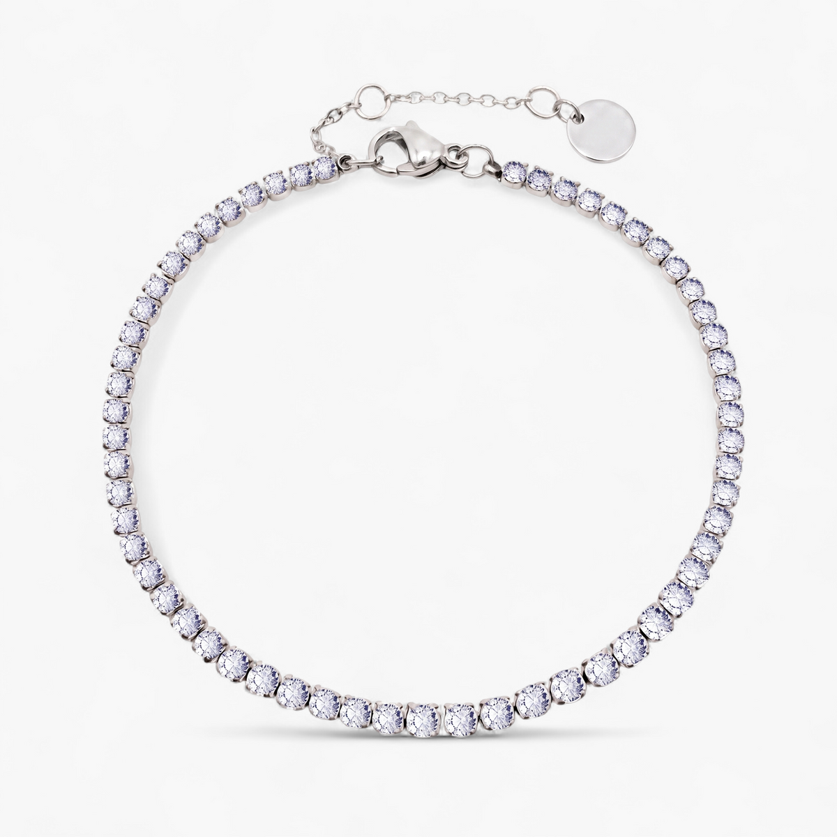 Silver Birthstone Tennis Bracelet - April