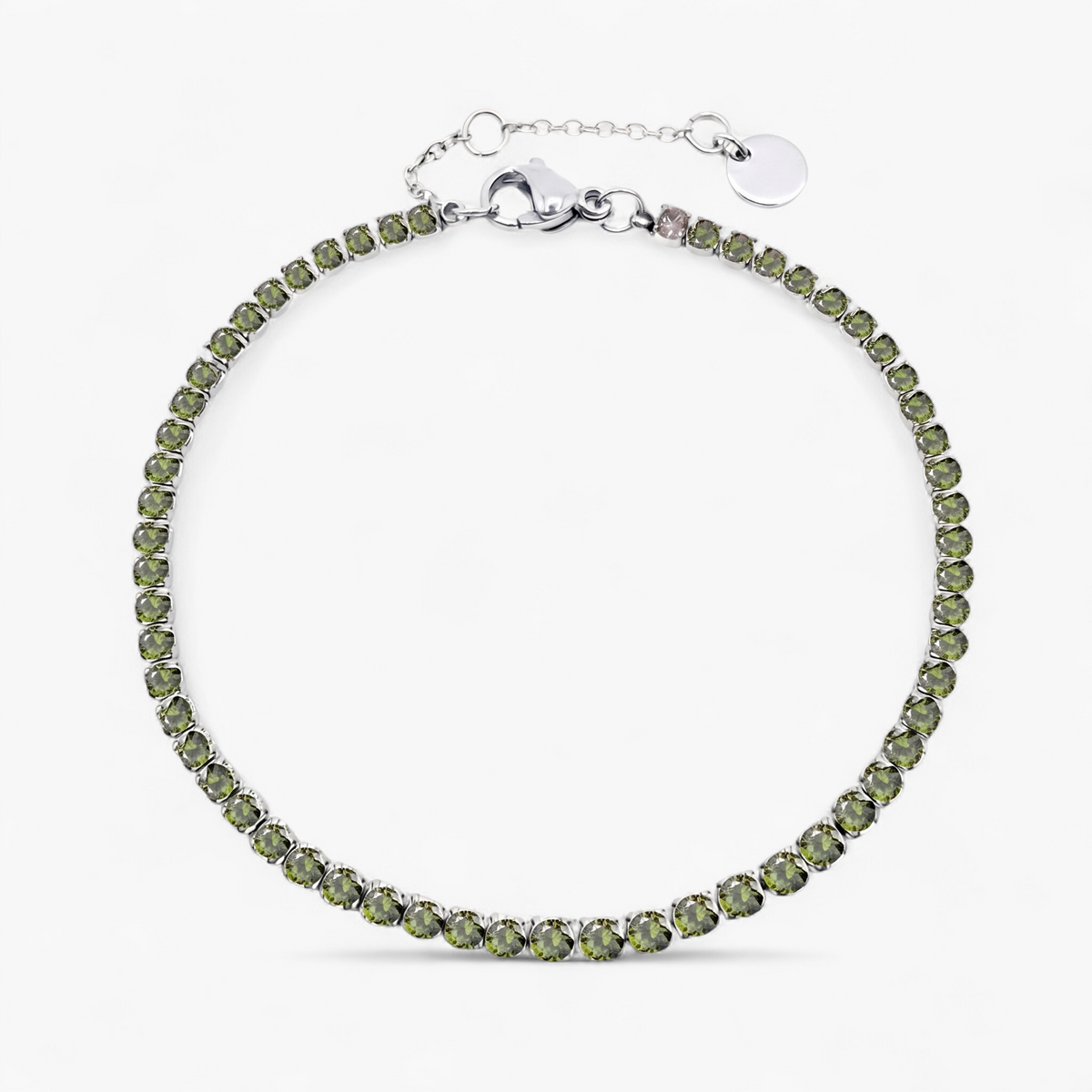 Silver Birthstone Tennis Bracelet - August