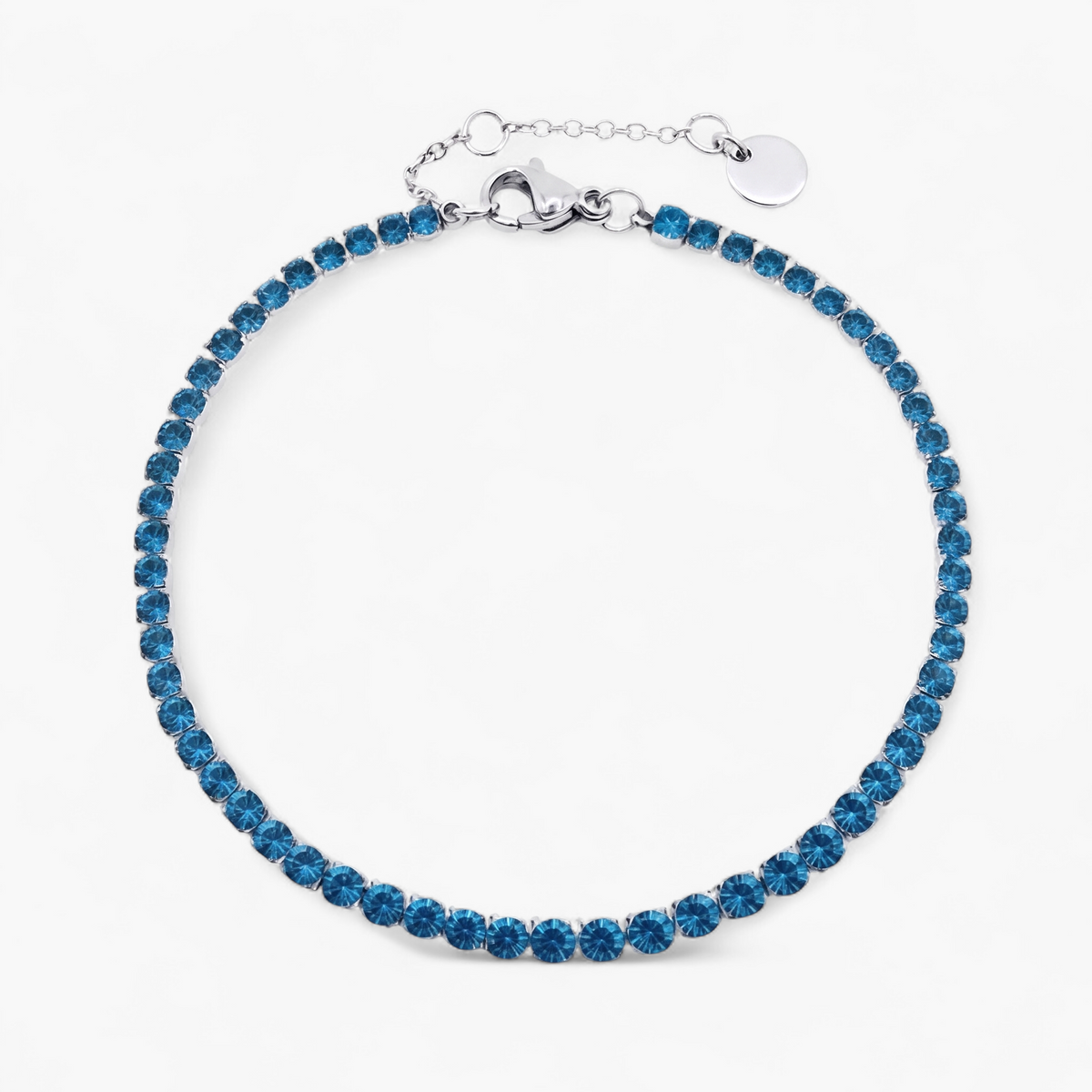 Silver Birthstone Tennis Bracelet - December