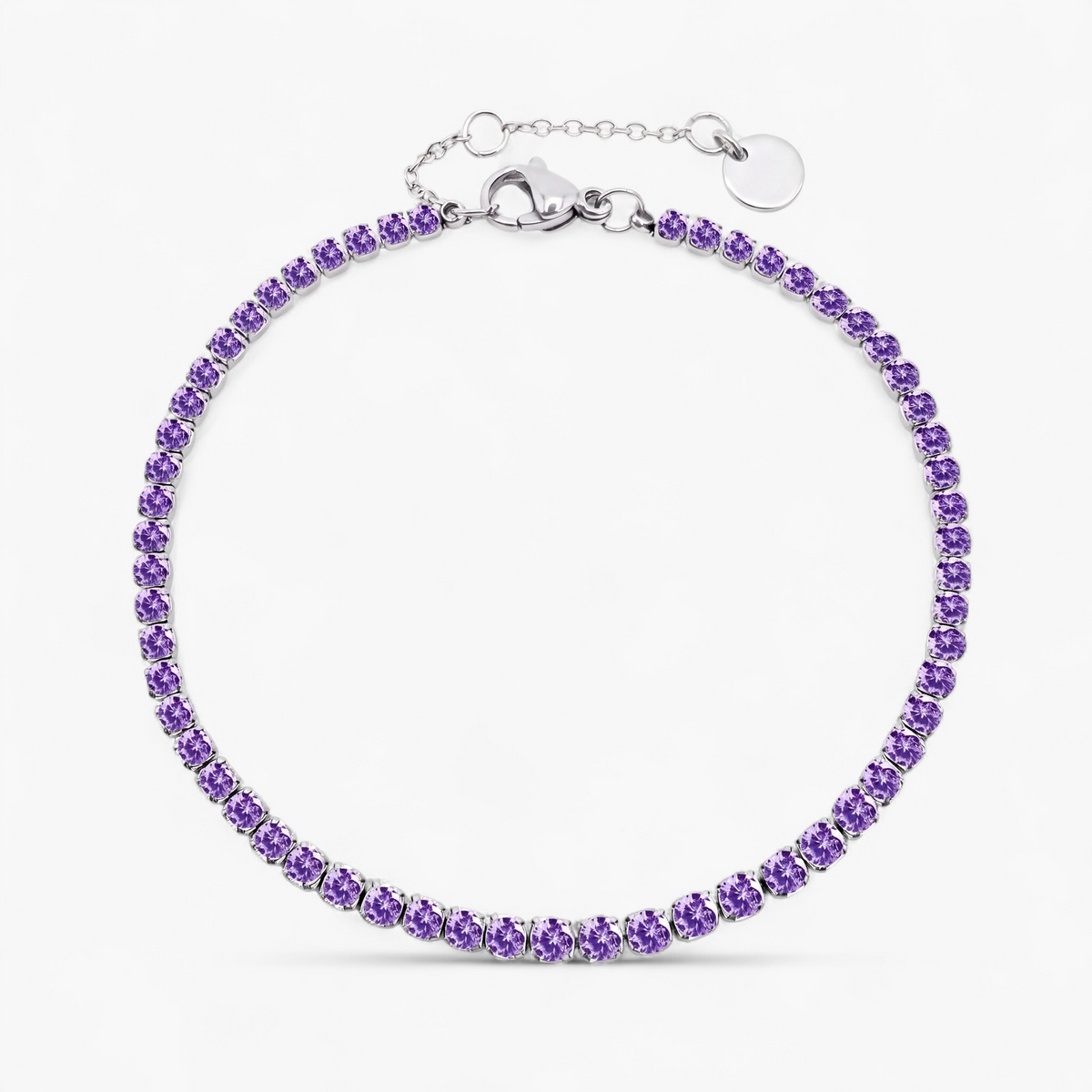 Silver Birthstone Tennis Bracelet - June