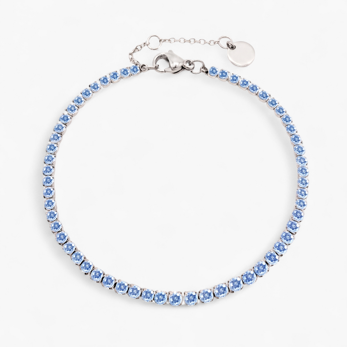Silver Birthstone Tennis Bracelet - March