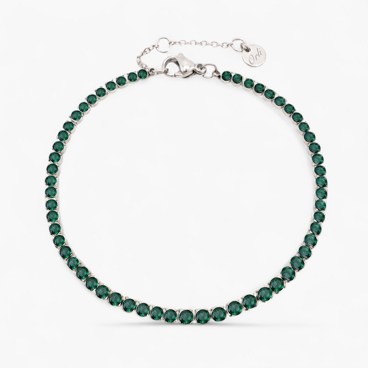 Silver Birthstone Tennis Bracelet - May