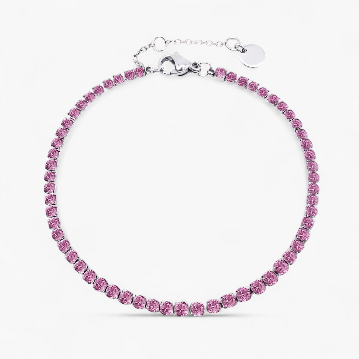 Silver Birthstone Tennis Bracelet - October