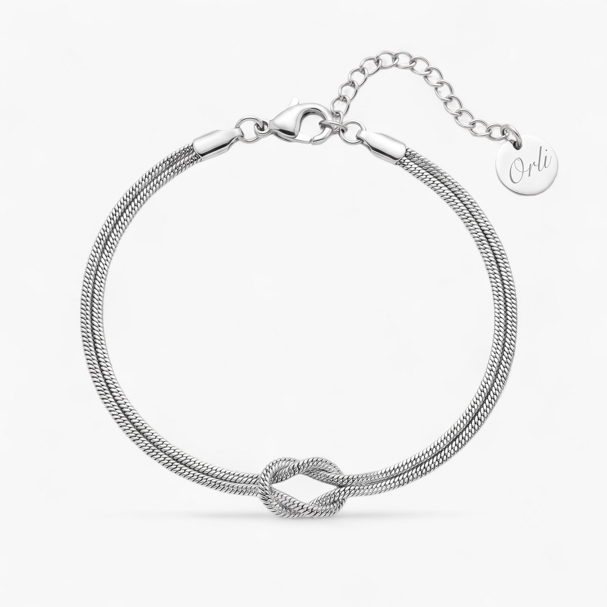 Silver Forever Knot Chain Bracelet