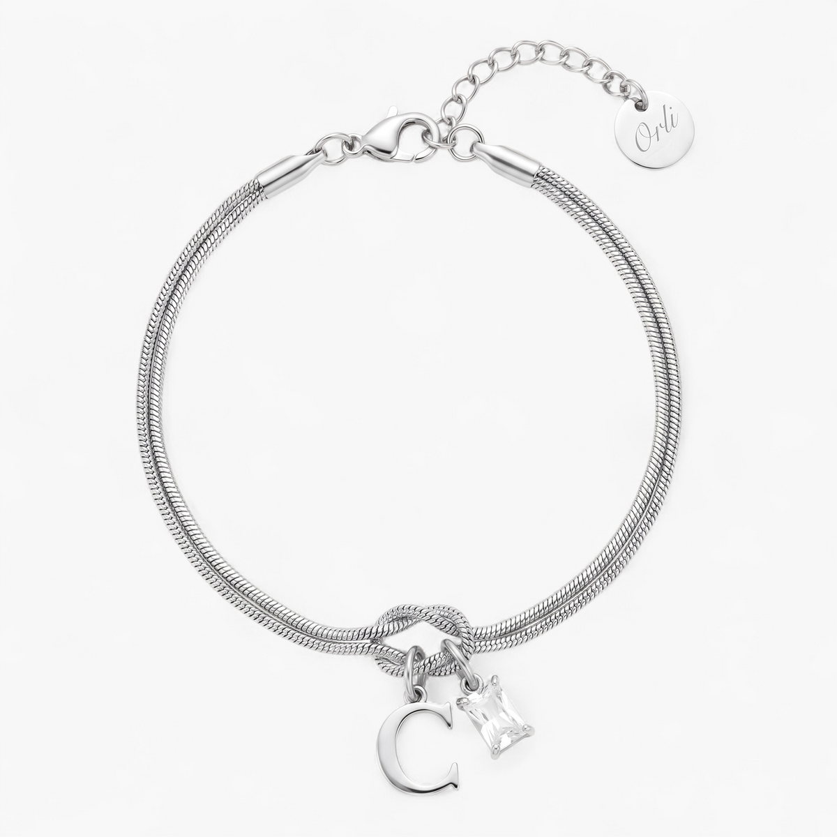 Silver Personalized Forever Knot Bracelet