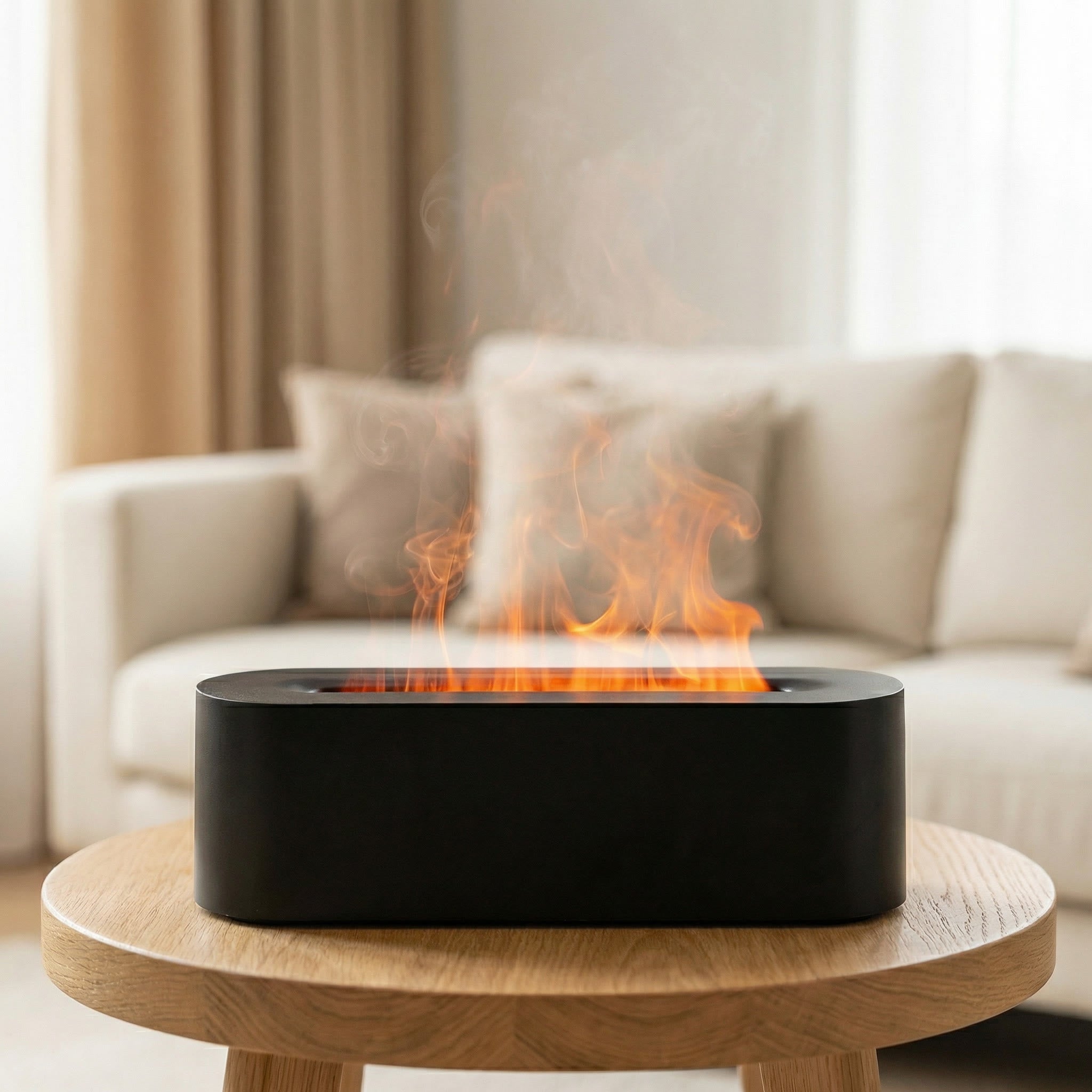 Flame Essential Oil Diffuser & Humidifier, 150ml, 7 LED Colors, Remote