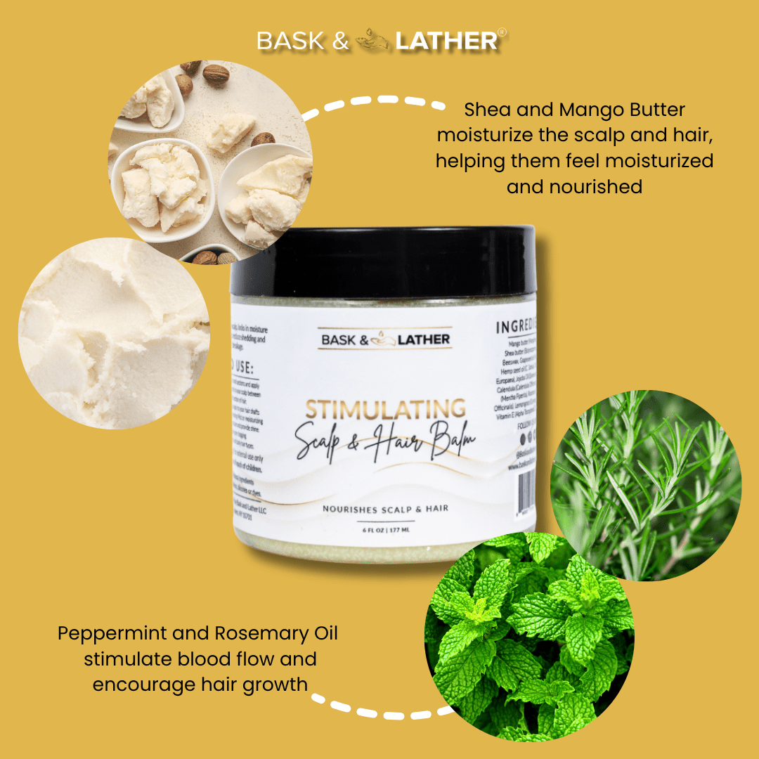 Stimulating Scalp & Hair Balm for Dry Scalp, Frizz, Moisture & Healthy Hair