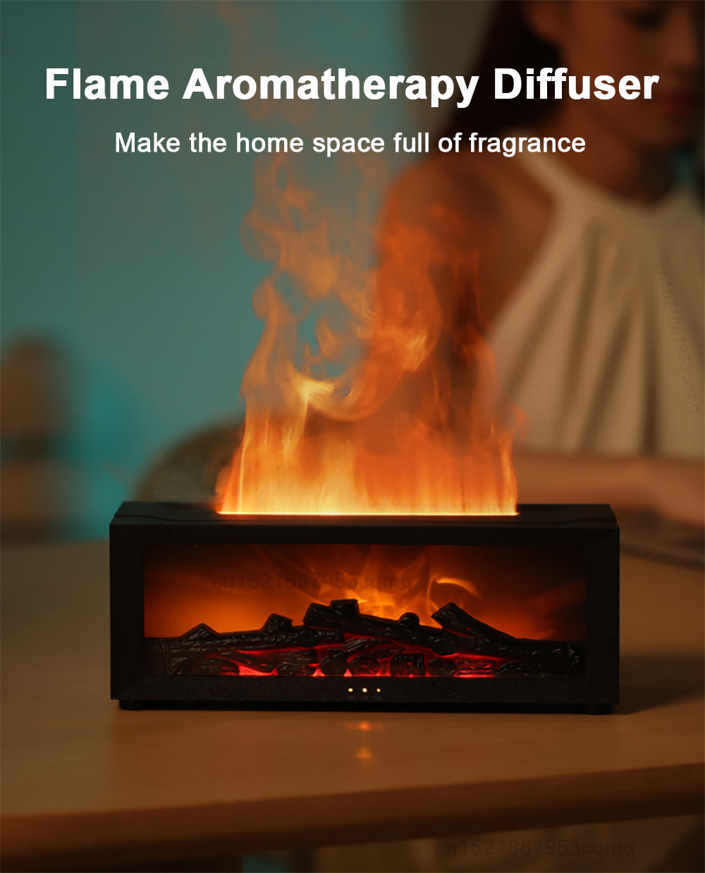 Aroma Diffuser & Humidifier, Flame Effect, 150ml, USB-C, Remote, 30dB